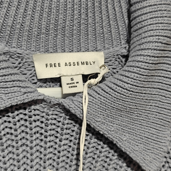 NWT Free Assembly Knit Sweater Size Small Clean Girl Aesthetic Baby Blue Cotton - Picture 3 of 5
